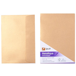 QUILL C6 METALLIQUE ENVELOPES PLAINFACE STRIP SEAL 80GSM 114 X 162MM AUTUMN GOLD PACK 10