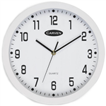 CARVEN WALL CLOCK 300MM WHITE FRAME
