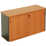 RAPID WORKER CREDENZA SLIDING DOOR LOCKABLE 1500 X 450 X 730MM CHERRYIRONSTONE