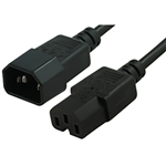 COMSOL HIGH TEMPERATURE POWER CABLE IECC14 MALE TO IECC15 FEMALE 1M BLACK
