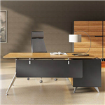 NOVARA EXECUTIVE DESK LEFT HAND RETURN 2150 X 1850 X 750MM ZEBRANO TIMBER VENEER