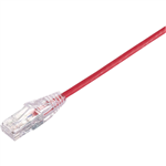 COMSOL ULTRA THIN SNAGLESS PATCH CABLE CAT6A 10GBE UTP 300MM RED