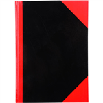 BLACK AND RED NOTEBOOK CASEBOUND RULED 400 PAGE A5 GLOSS COVER