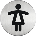 DURABLE PICTOGRAM SIGN WC WOMEN 83MM STAINLESS STEEL