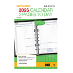 DEBDEN DAYPLANNER DK1200 DESK EDITION REFILL 2 PAGE PER DAY 216 X 140MM WHITE