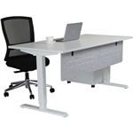HEDJ BELOW PET DESK MOUNTED SCREEN 1400 X 340MM LIGHT GREY