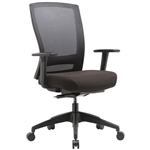 BURO MENTOR TASK CHAIR HIGH MESH BACK NYLON BASE ARMS BLACK