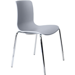 DAL ACTI CHAIR 4LEG CHROME FRAME LIGHT GREY POLYPROP SHELL 350MM