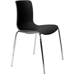 DAL ACTI CHAIR 4LEG CHROME FRAME BLACK POLYPROP SHELL 350MM
