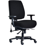 DAL ERGOSELECT STRIDE CHAIR LOW BACK BLACK NYLON BASE ADJUSTABLE ARMS SMALL ERGO SEAT FABRIC BLACK