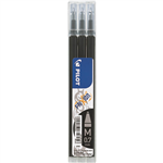PILOT BLSFR7 FRIXION ERASABLE ROLLERBALL GEL REFILL MEDIUM 07MM BLACK PACK 3
