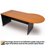YS DESIGN OXLEY P END DESK 2100 X 1050 X 730MM BEECHIRONSTONE