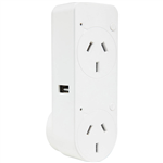 BRILLIANT SMART WIFI DOUBLE PLUG WITH USB CHARGER WHITE