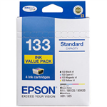 EPSON 133 INK CARTRIDGE VALUE PACK CYANMAGENTAYELLOWBLACK