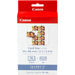 CANON KC18IL SELPHY INK AND CARD LABELS 54 X 86MM WHITE 18 SHEETS