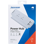 JACKSON POWER HUB SURGE PROTECTED 2 OUTLET WITH USB OUTLETS