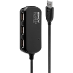 LINDY 42781 ACTIVE EXTENSION PRO 4PORT HUB USBA 20 8M BLACK