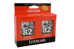 LEXMARK 82 INK CARTRIDGE BLACK PACK 2