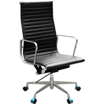 AERO MANAGERS CHAIR HIGH BACK ARMS LEATHER BLACK
