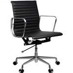 AERO MANAGERS CHAIR MEDIUM BACK ARMS LEATHER BLACK