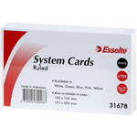 ESSELTE RULED SYSTEM CARDS 76 X 127MM WHITE PACK 100