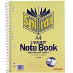 SPIRAX 596 5SUBJECT NOTEBOOK 7MM RULED SPIRAL BOUND 250 PAGE A4