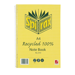 SPIRAX 810 NOTEBOOK 7MM RULED 100 RECYCLED CARDBOARD COVER SPIRAL BOUND A4 120 PAGE