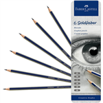 FABERCASTELL GOLDFABER GRAPHITE PENCILS ASSORTED DEGREES PACK 6