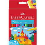 FABERCASTELL CASTLE FELTTIP COLOUR MARKERS ASSORTED PACK 24