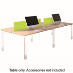 OBLIQUE HEIGHT ADJUSTABLE 4 PERSON BACK TO BACK DESK 2400 X 1500 X 720MM SNOW MAPLE