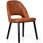 DURAFURN SEMIFREDDO CHAIR BLACK LEGS TAN FABRIC SEAT