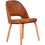 DURAFURN SEMIFREDDO CHAIR TROJAN OAK LEGS TAN FABRIC SEAT