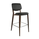 DURAFURN ATLANTA BARSTOOL LARGE BACKREST WENGE FRAMEBLACK VINYL SEAT AND BACKREST