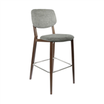 DURAFURN ATLANTA BARSTOOL LARGE BACKREST WENGE FRAMEDARK GREY FABRIC SEAT AND BACKREST