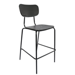 DURAFURN TIRAMISU BARSTOOL BLACK FRAME BLACK PLY