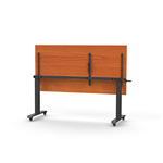 RAPIDLINE BOOST HEIGHT ADJUST FLIP TOP TABLE 1800 X 750 X 725MM CHERRY TOP AND BLACK PC FRAME