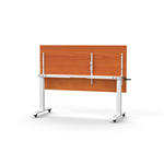 RAPIDLINE BOOST HEIGHT ADJUST FLIP TOP TABLE 1800 X 750 X 725MM CHERRY TOP AND WHITE PC FRAME