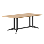 RAPIDLINE TYPHOON MEETING AND BOARDROOM TABLE RECTANGLE 1800 X 750MM NATURAL OAK TOP AND BLACK PC ALL OVER FRAME