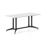 RAPIDLINE TYPHOON MEETING AND BOARDROOM TABLE RECTANGLE 1800 X 750MM NATURAL WHITE TOP AND BLACK PC ALL OVER FRAME