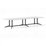 RAPIDLINE TYPHOON MEETING AND BOARDROOM TABLE RECTANGLE 4000 X 1200MM NATURAL WHITE TOP AND BLACK PC ALL OVER FRAME