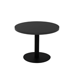 RAPIDLINE ESTILLO ROUND COFFEE TABLE 600 X 755MM BLACK TOP AND BLACK PC
