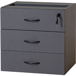 RAPID WORKER FIXED DESK RETURN PEDESTAL 3DRAWER LOCKABLE 465 X 370 X 454MM IRONSTONE