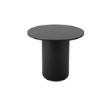 RAPIDLINE ROUND DRUM BASE TABLE 900 X 730MM BLACK TOP AND BLACK PC FRAME