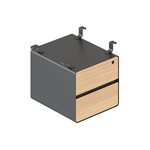 RAPIDLINE DELUXE INFINITY 2 DRAWER HANGING PEDESTAL NATURAL OAK MELAMINE FRONTS AND BLACK PC FRAME