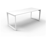 RAPID INFINITY DELUXE 1 PERSON LOOP LEG SINGLE SIDED WORKSTATION 1500 X 750 X 730MM NATURAL WHITE TOP  WHITE FRAME