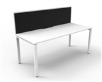 RAPID INFINITY DELUXE 1 PERSON PROFILE LEG SINGLE SIDED WORKSTATION 1800 X 750 X 730MM BLACK SCREEN  NATURAL WHITE TOP  WHITE FRAME
