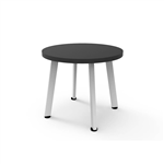 RAPIDLINE ETERNITY ROUND COFFEE TABLE 500 X 450MM BLACK TOP AND WHITE PC FRAME
