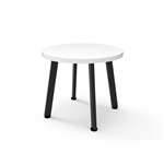RAPIDLINE ETERNITY ROUND COFFEE TABLE 500 X 450MM WHITE TOP AND BLACK PC FRAME