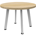 RAPIDLINE ETERNITY COFFEE TABLE 600MM DIA NATURAL OAKWHITE SATIN