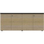 RAPID INFINITY DELUXE 4 SWING DOOR CUPBOARD 1800 X 450 X 730MM NATURAL OAK LAMINATE BLACK RIGID EDGING